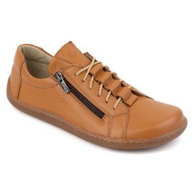 Olivier Zapatos de mujer minimalistas descalzos de piel 1242 rojo naranja 2
