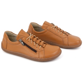 Olivier Zapatos de mujer minimalistas descalzos de piel 1242 rojo naranja 3