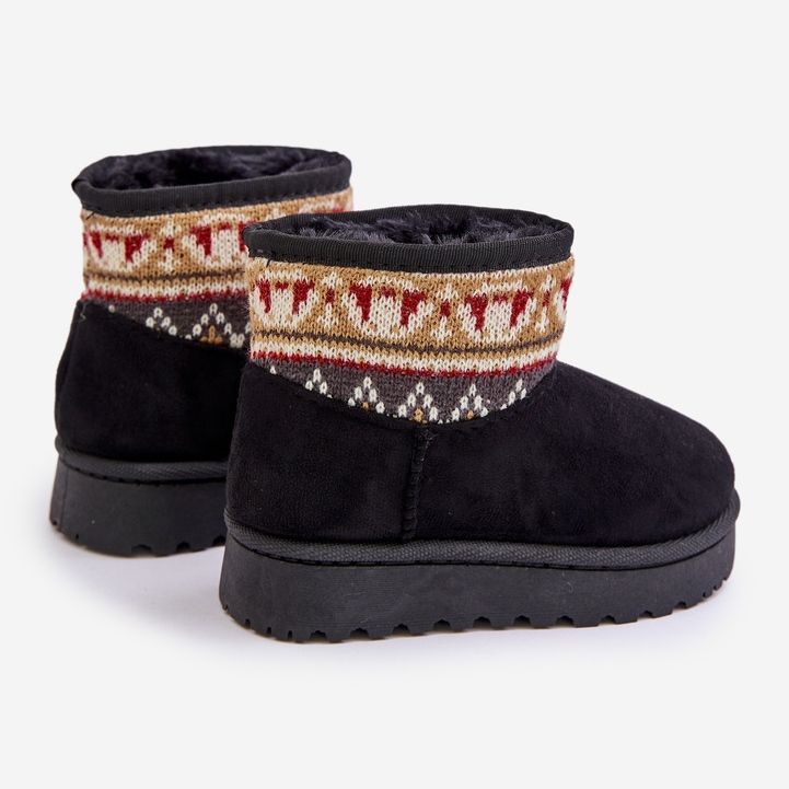 Botas de nieve sin cordones para niños con estampado, forradas con pelo, Mirirae negra negro 2 Botas de nieve sin cordones para niños con estampado, forradas con pelo, Mirirae negra negro 2