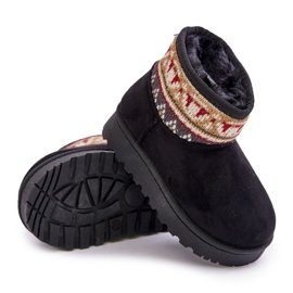 Botas de nieve sin cordones para niños con estampado, forradas con pelo, Mirirae negra negro 8