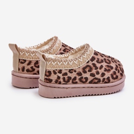 Botas de Nieve para Niños con Estampado de Leopardo en la Plataforma, Cálidas con Pelo, Marrón Vilabria beige 1