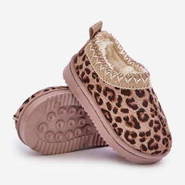 Botas de Nieve para Niños con Estampado de Leopardo en la Plataforma, Cálidas con Pelo, Marrón Vilabria beige 2