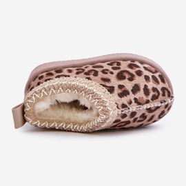 Botas de Nieve para Niños con Estampado de Leopardo en la Plataforma, Cálidas con Pelo, Marrón Vilabria beige 3