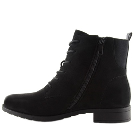 Botines con cordones de ante negros 3
