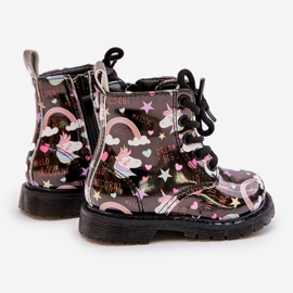 Botas Infantiles Aislante Con Cremallera Unicornios Negro Tiptop 2