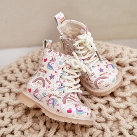 Botas Infantiles Aislante Con Cremallera Unicornios Beige Tiptop 7