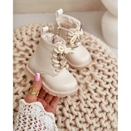 Botines infantiles aislantes con osito y cremallera, Beige Enchanta 5