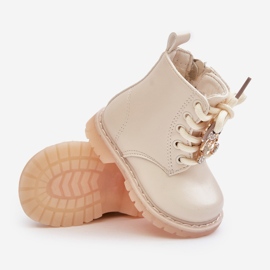 Botines infantiles aislantes con osito y cremallera, Beige Enchanta 3