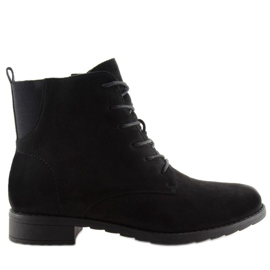 Botines con cordones de ante negros 6