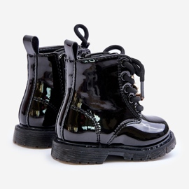 Botines infantiles de charol aislante con osito y cremallera, Negro Enchanta 1 Botines infantiles de charol aislante con osito y cremallera, Negro Enchanta 1