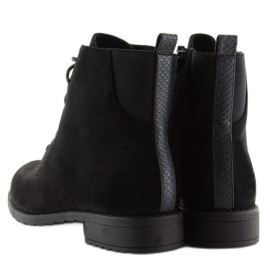 Botines con cordones de ante negros 8