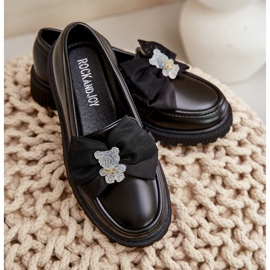 Vinceza Mocasines Niña Piel Ecológica Lazo Negro Avallesa 5