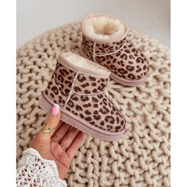 Botas De Nieve Infantiles Aislantes Con Estampado De Leopardo Beige Nallita 5
