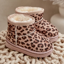 Botas De Nieve Infantiles Aislantes Con Estampado De Leopardo Beige Nallita 6