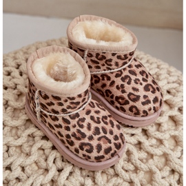 Botas De Nieve Infantiles Aislantes Con Estampado De Leopardo Beige Nallita 8