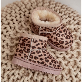 Botas De Nieve Infantiles Aislantes Con Estampado De Leopardo Beige Nallita 9