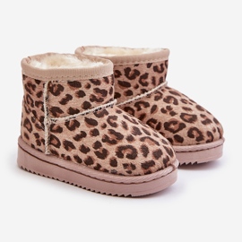 Botas De Nieve Infantiles Aislantes Con Estampado De Leopardo Beige Nallita 1