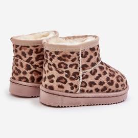 Botas De Nieve Infantiles Aislantes Con Estampado De Leopardo Beige Nallita 2