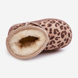 Botas De Nieve Infantiles Aislantes Con Estampado De Leopardo Beige Nallita 3