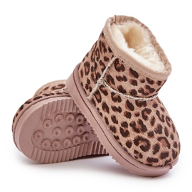 Botas De Nieve Infantiles Aislantes Con Estampado De Leopardo Beige Nallita 10