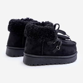 Botas de nieve para niños Adelane negras aisladas con pelo negro 3