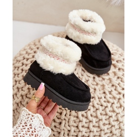 Botas de nieve para niños con pelo y estampado, Negro Melefia 5