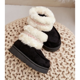 Botas de nieve para niños con pelo y estampado, Negro Melefia 8