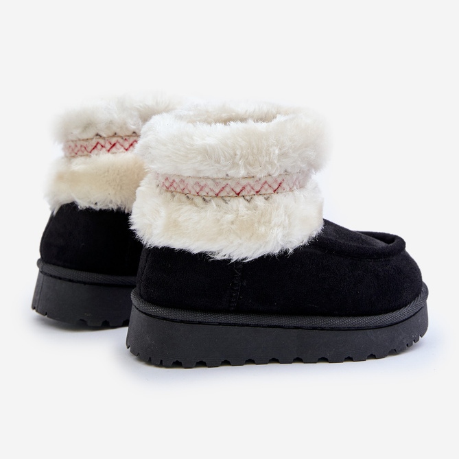 Botas de nieve para niños con pelo y estampado, Negro Melefia 2