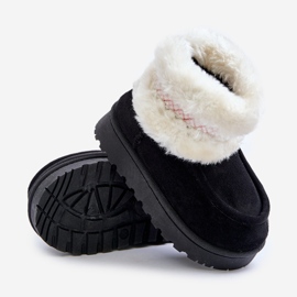 Botas de nieve para niños con pelo y estampado, Negro Melefia 4
