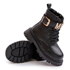 Botas Cálidas de Niña en Piel Ecológica con Tira Decorativa, Negro Gilian 8