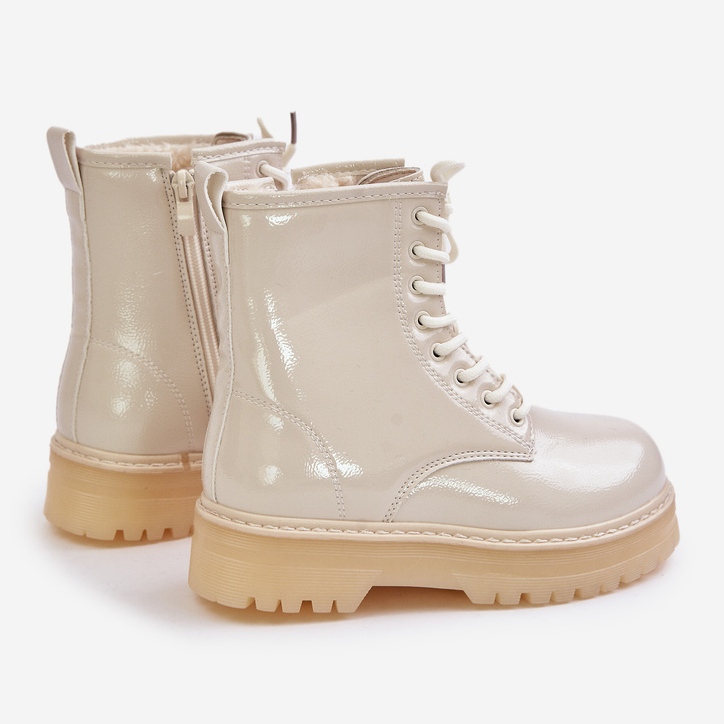 Botas Aislantes de Charol con Cremallera para Niña, Beige Novita 2 Botas Aislantes de Charol con Cremallera para Niña, Beige Novita 2