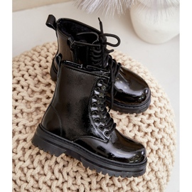 Botas De Niña Aisladas De Charol Con Cremallera Negro Novita 6