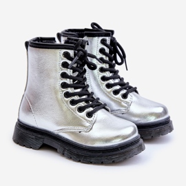 Botas aislantes para niña, charol plateado, con cremallera, Novita plata 1 Botas aislantes para niña, charol plateado, con cremallera, Novita plata 1