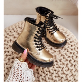 Botas aislantes para niña con cremallera de charol, Gold Novita dorado 5