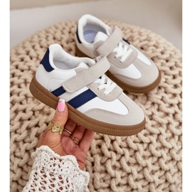 Zapatillas Infantiles Velcro Tromella Blanca y Azul blanco 5