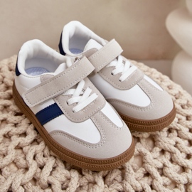 Zapatillas Infantiles Velcro Tromella Blanca y Azul blanco 7