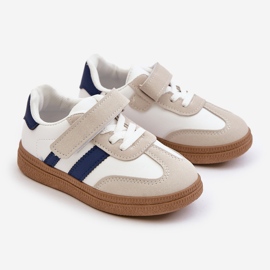 Zapatillas Infantiles Velcro Tromella Blanca y Azul blanco 1