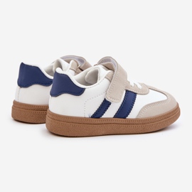 Zapatillas Infantiles Velcro Tromella Blanca y Azul blanco 3
