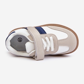 Zapatillas Infantiles Velcro Tromella Blanca y Azul blanco 4