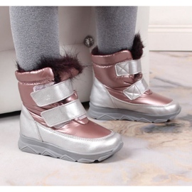 Botas de nieve impermeables con membrana de velcro Kornecki KOR6895B rosado 2