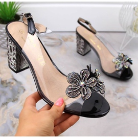 Sandalias transparentes con circonitas S.Barski W OLI222A, negro 5