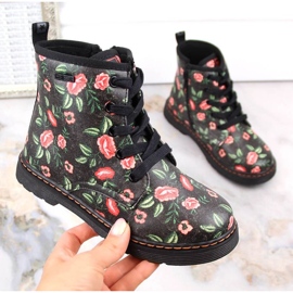 Botas cálidas Big Star Jr INT1884 flores negro 1