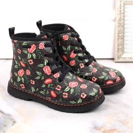 Botas cálidas Big Star Jr INT1884 flores negro 2
