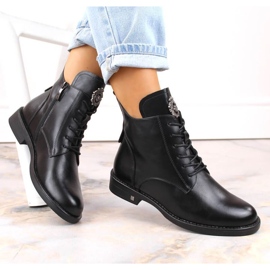 Botas con cordones y cremallera Potocki W WOL171B negro 2