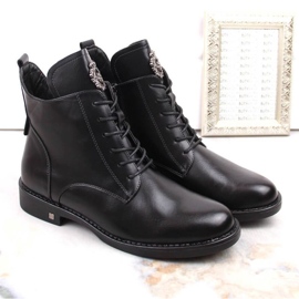 Botas con cordones y cremallera Potocki W WOL171B negro 4