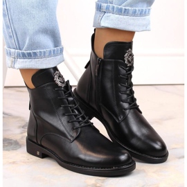 Botas con cordones y cremallera Potocki W WOL171B negro 6
