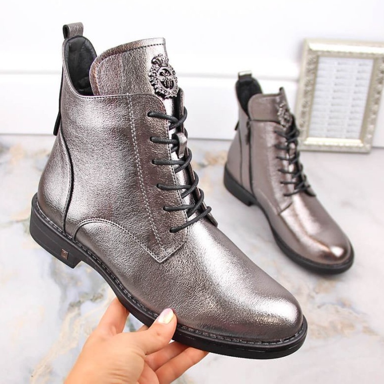 Botas con cordones y cremallera Potocki W WOL171D pewter 1