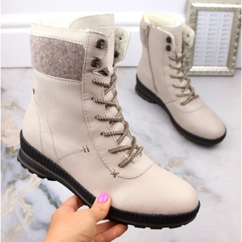 Botas cómodas de piel con aislamiento Rieker W RKR614, beige 2