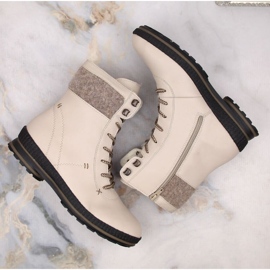 Botas cómodas de piel con aislamiento Rieker W RKR614, beige 6