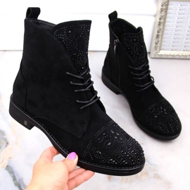 Botas con circonitas Potocki W WOL176 negro 2